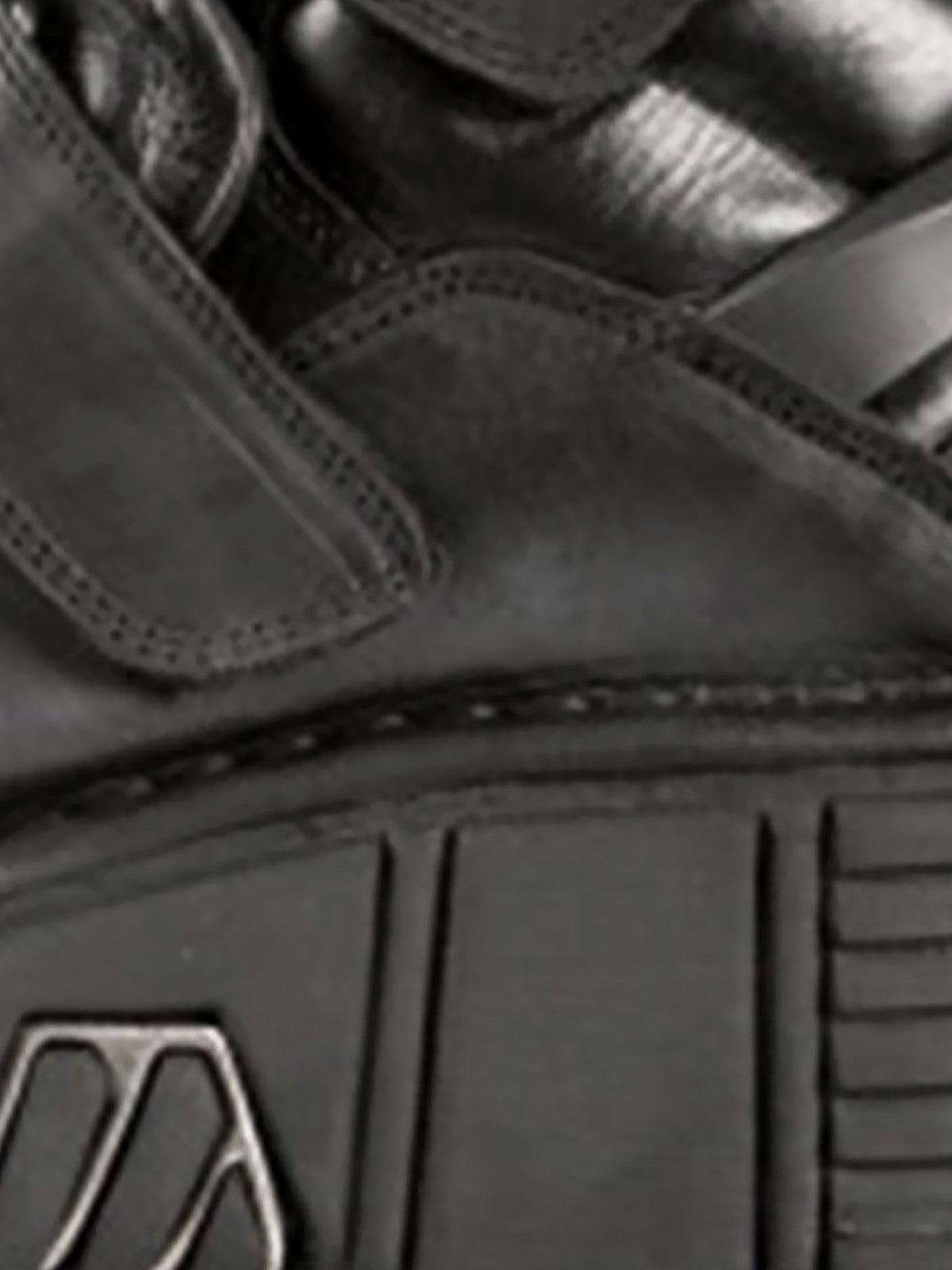 BLACK PLATFORM SHOES WITH STRAPS ROUND TOE BOOTS