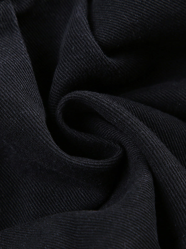 BLACK PLEATED MINI SKIRT SLIM FIT