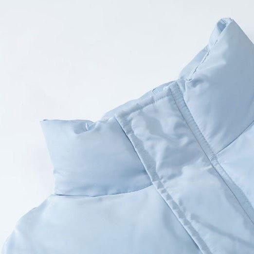 BLACK PUFFER JACKET WITH HEART DESIGN - JACKET BIG HEART