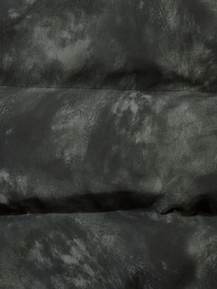 BLACK PUFFER JACKET WITH RAGE GRAPHIC - PUFFER JACKET