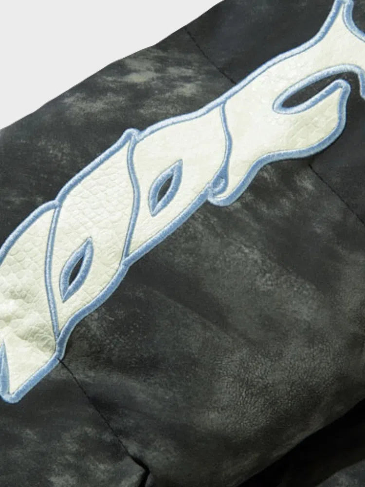 BLACK PUFFER JACKET WITH RAGE GRAPHIC - PUFFER JACKET