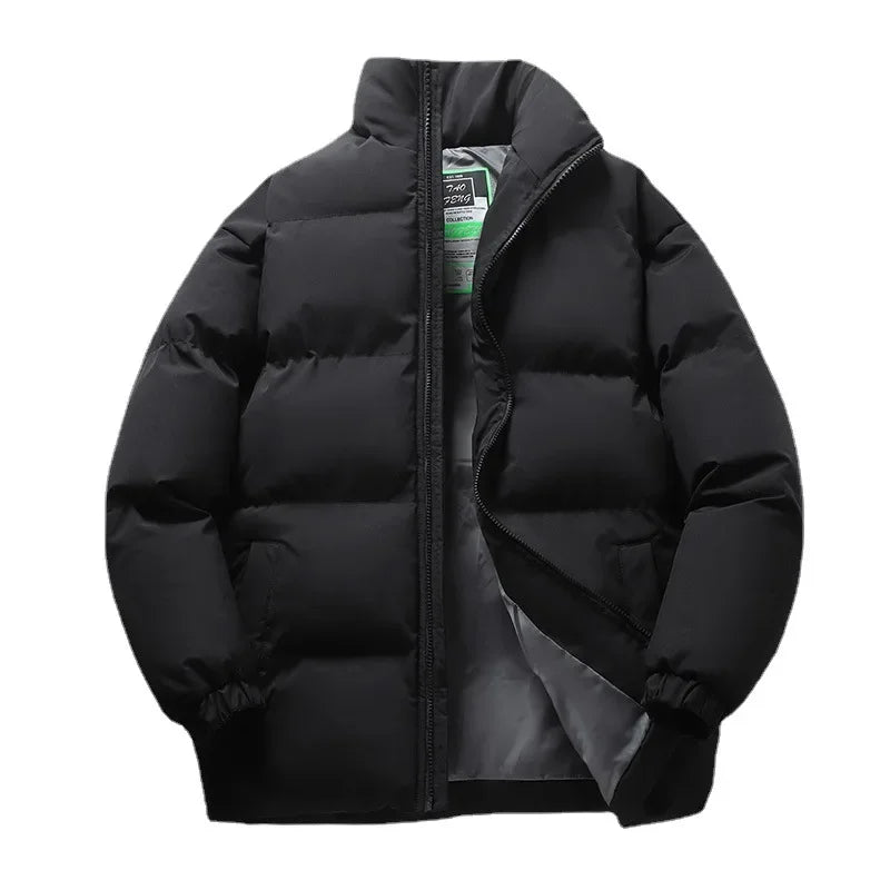 BLACK PUFFER JACKET Y2K STYLE THICK PUFFY JACKET
