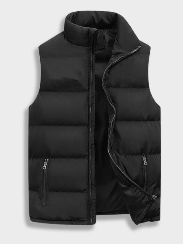 BLACK PUFFER VEST FOR MEN AND WOMEN - VERSATILE OUTERWEAR LAYER