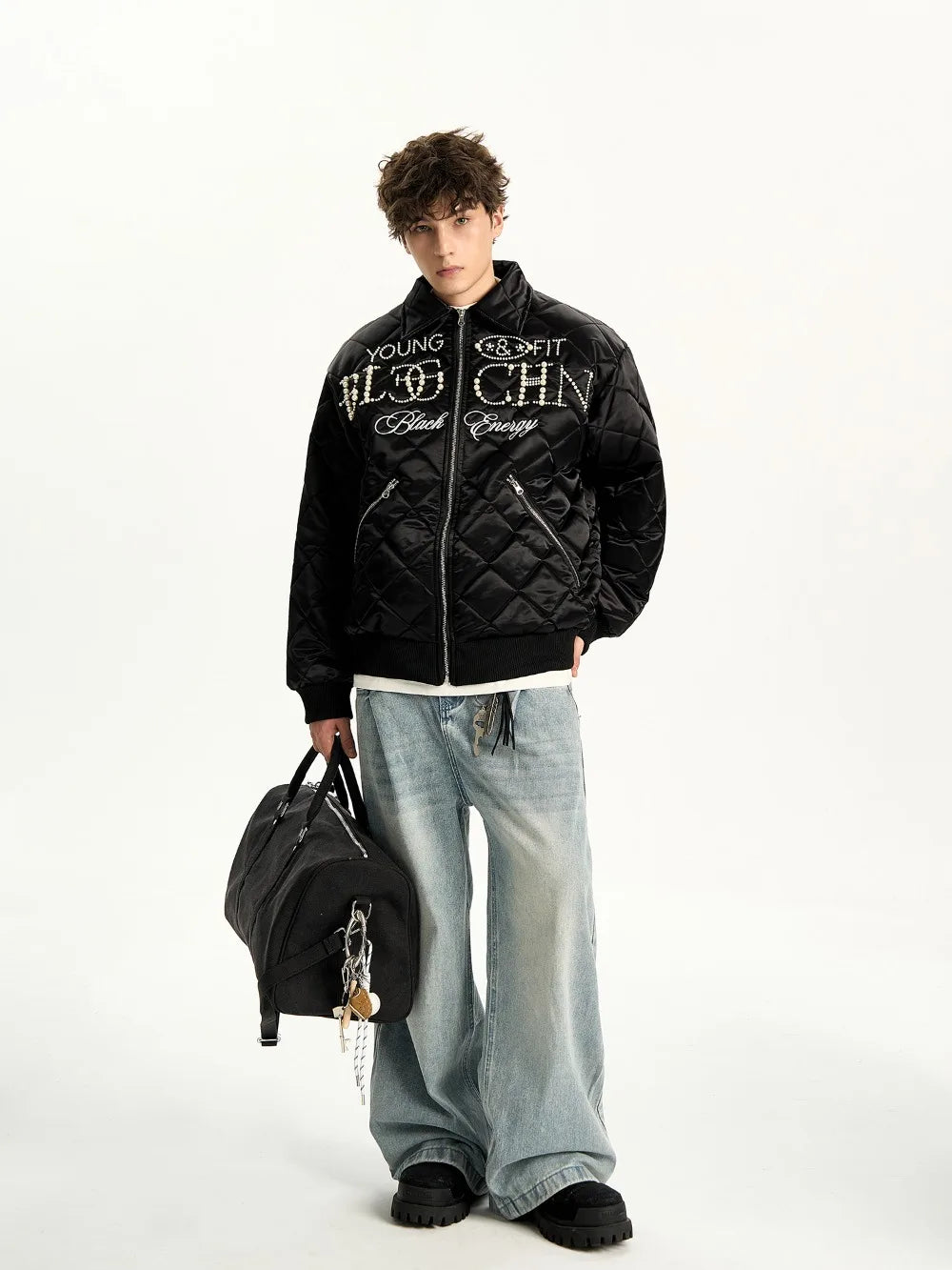 BLACK QUILTED JACKET