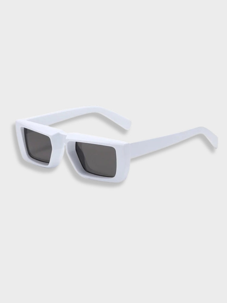 BLACK RECTANGULAR SUNGLASSES WITH UV400 POLYCARBONATE LENSES