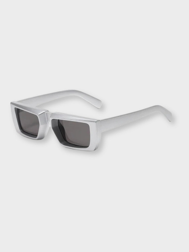 BLACK RECTANGULAR SUNGLASSES WITH UV400 POLYCARBONATE LENSES