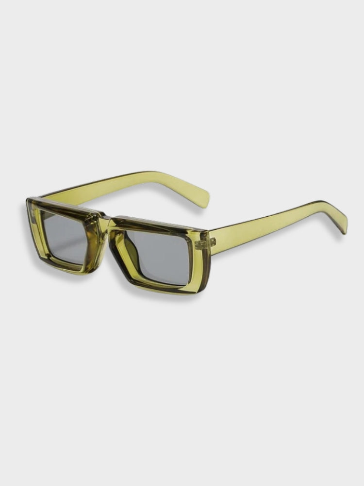 BLACK RECTANGULAR SUNGLASSES WITH UV400 POLYCARBONATE LENSES