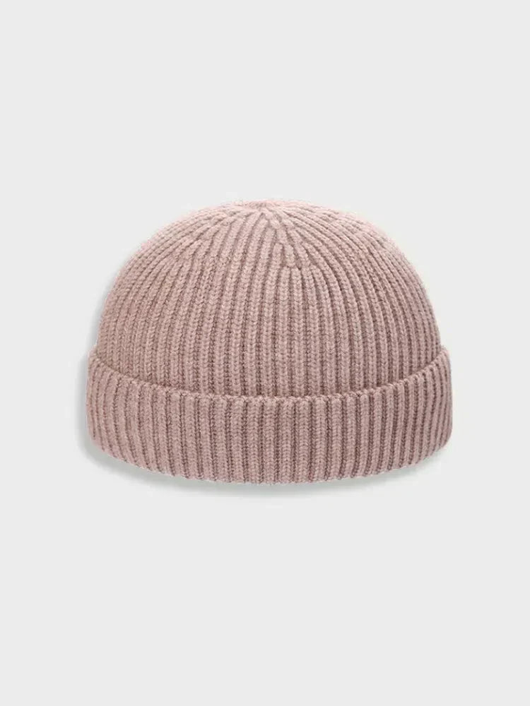 BLACK RIBBED KNIT BEANIE FOR TOUTES LES SAISONS