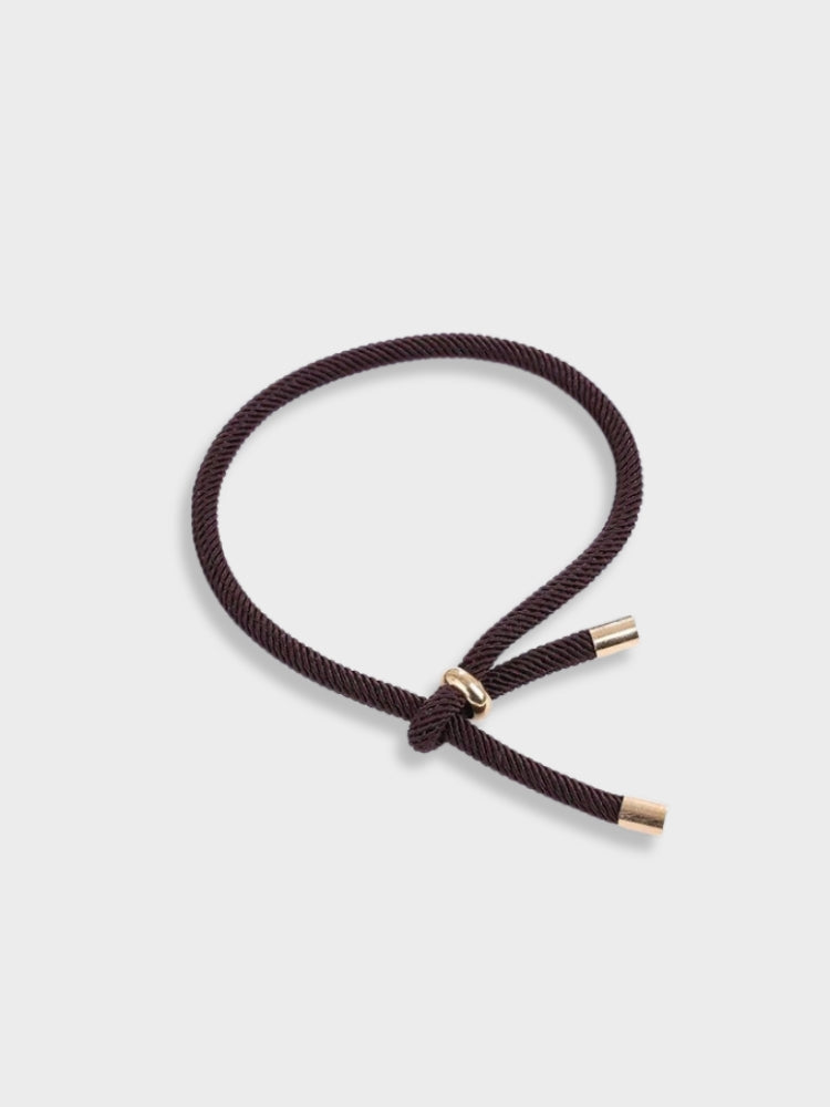 BLACK ROPE BRACELET WITH SILVER ACCENTS ELEGANT LUXURY MONEY BRACELET