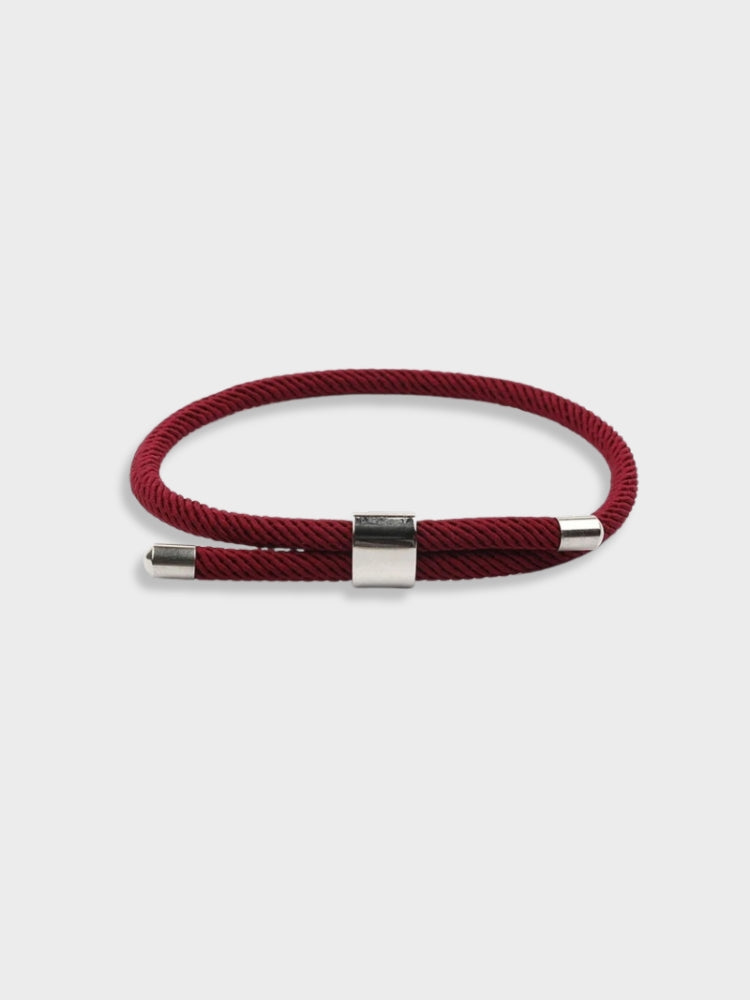 BLACK ROPE BRACELET WITH SILVER ACCENTS ELEGANT LUXURY MONEY BRACELET