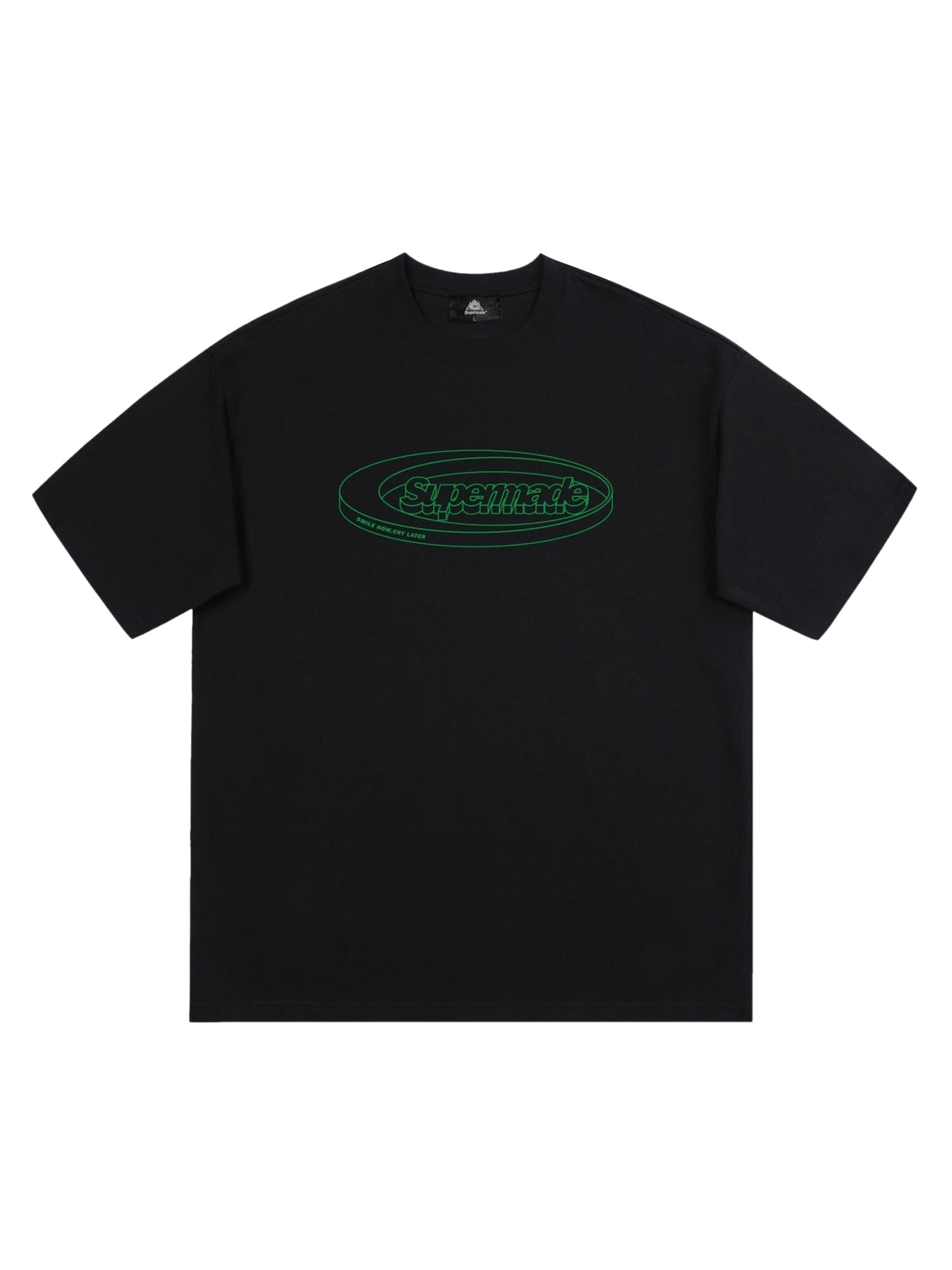 BLACK SHORT SLEEVE JERSEY WITH GREEN GRAPHIC DETAILS