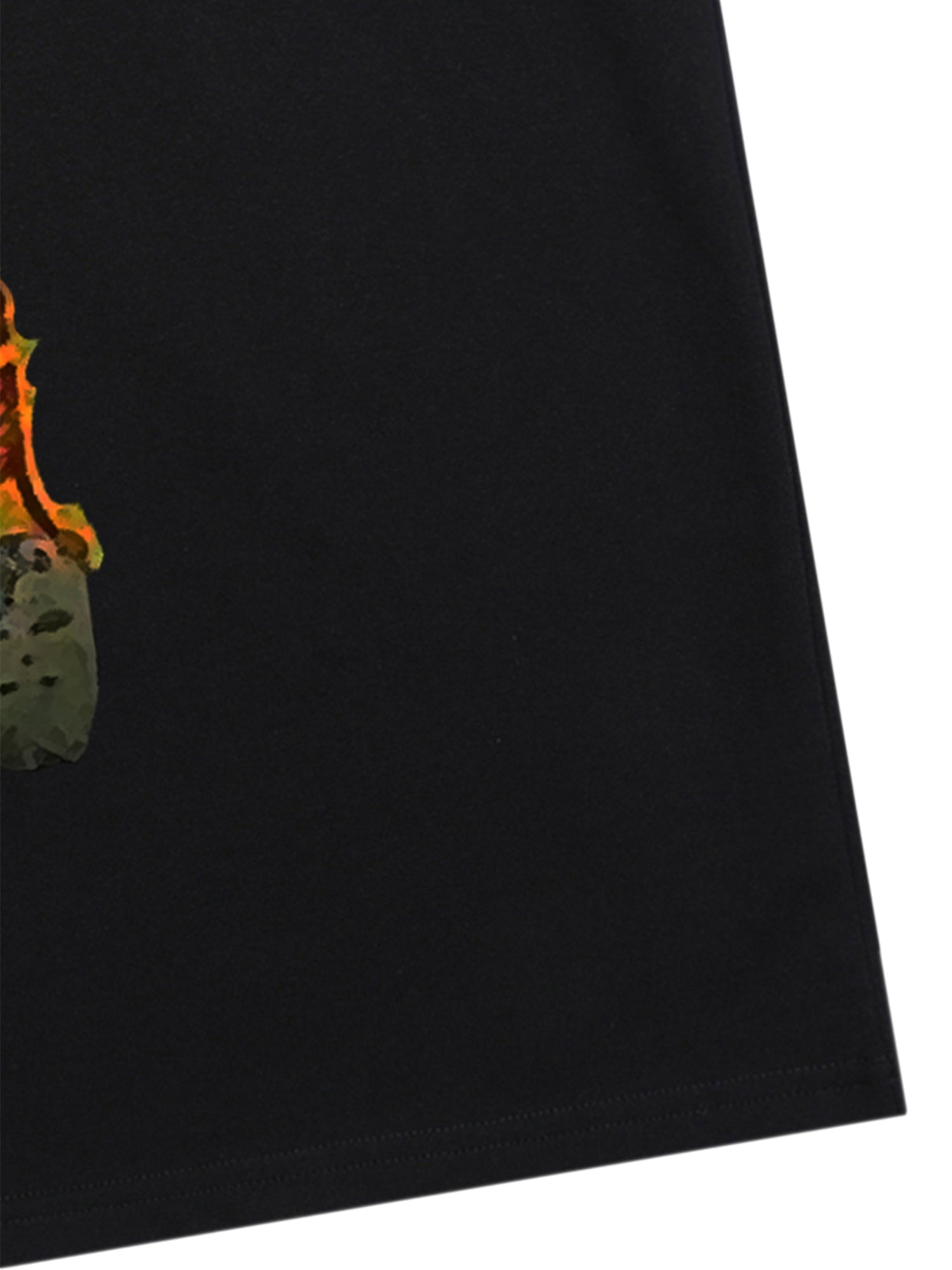 BLACK SHORT SLEEVE PULLOVER T-SHIRT WITH SKELETON GRAPHIC