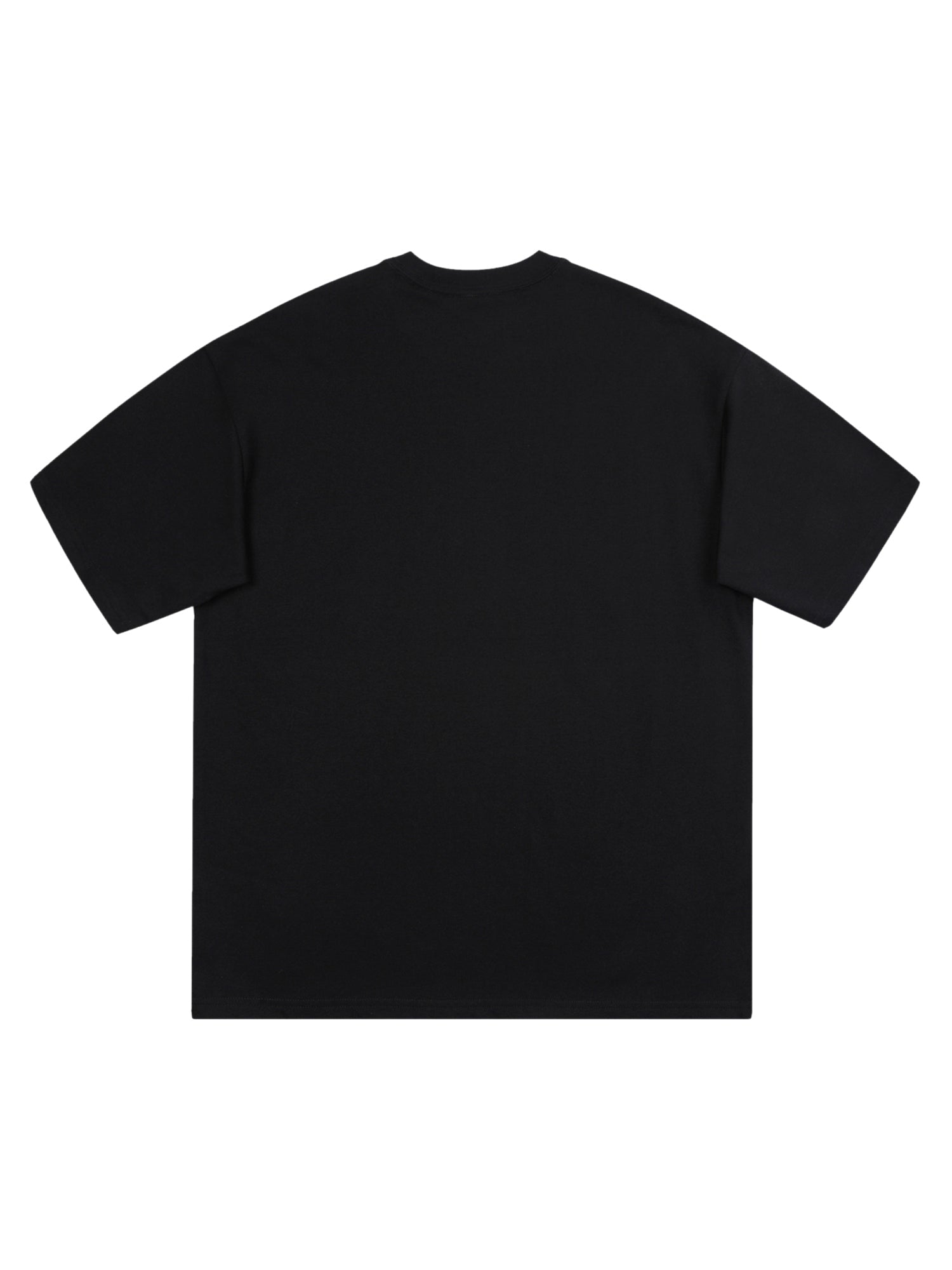 BLACK SHORT SLEEVE PULLOVER T-SHIRT WITH SKELETON GRAPHIC