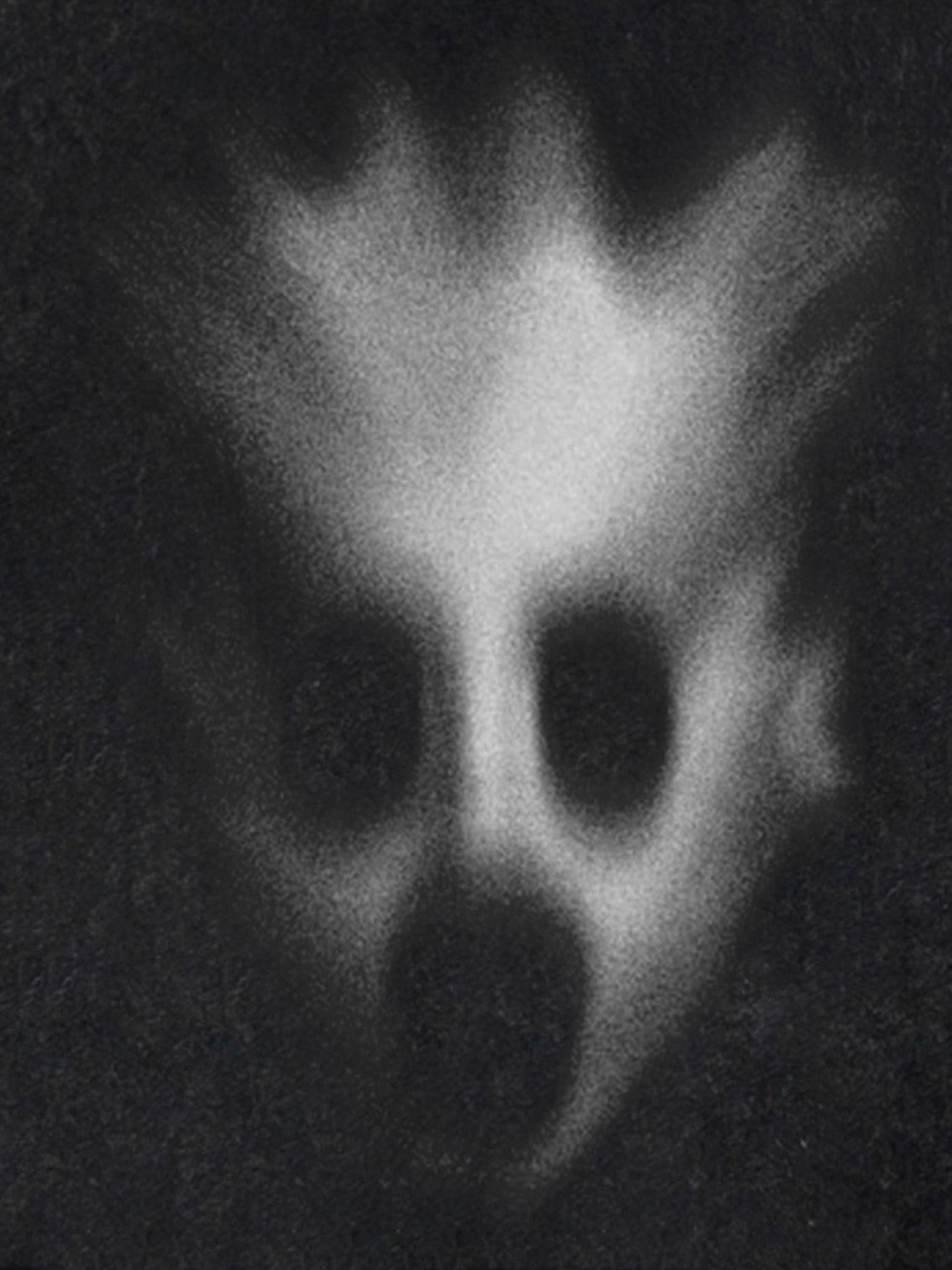 BLACK SHORT SLEEVE T-SHIRT WITH BLURRED SKULL GRAPHIC - TRENDY CASUAL WEAR