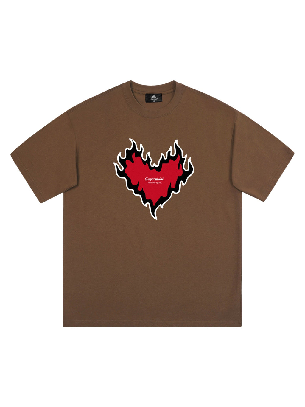 BLACK SHORT SLEEVE T-SHIRT WITH HEART GRAPHIC - CHIC SHORT SLEEVE DESIGN