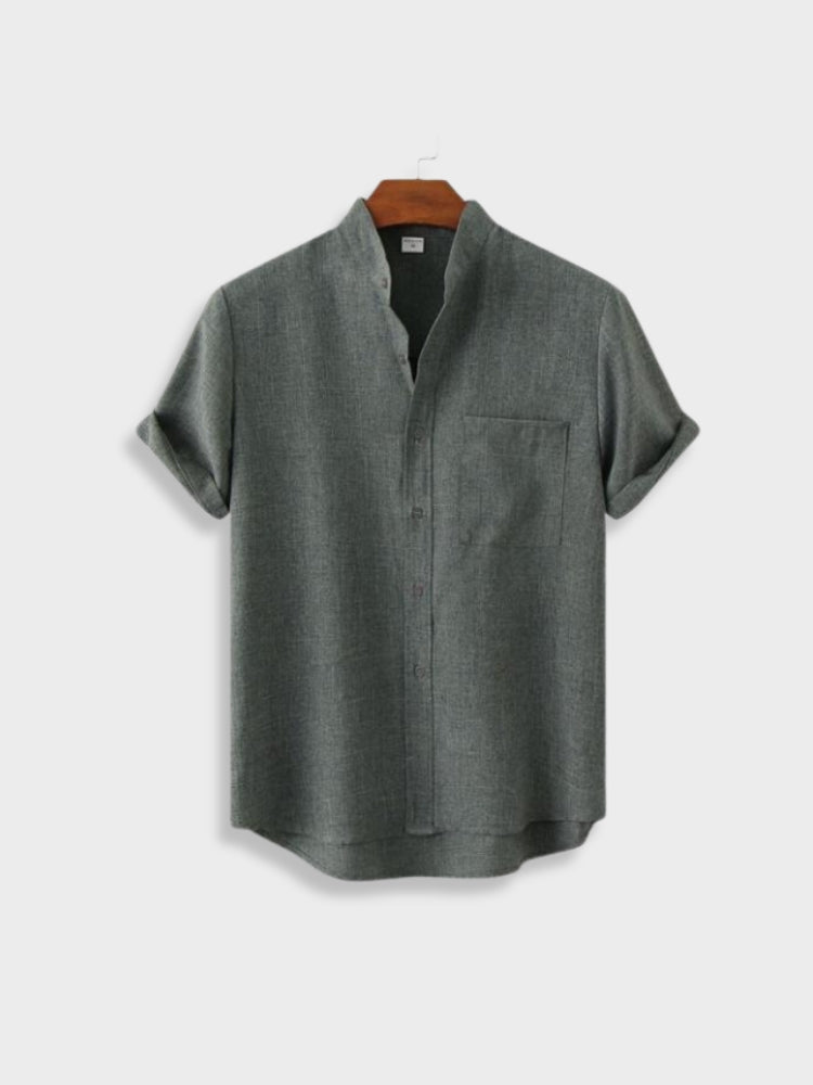 BLACK SHORT-SLEEVED SHIRT COTTON ANDREAS SHIRT
