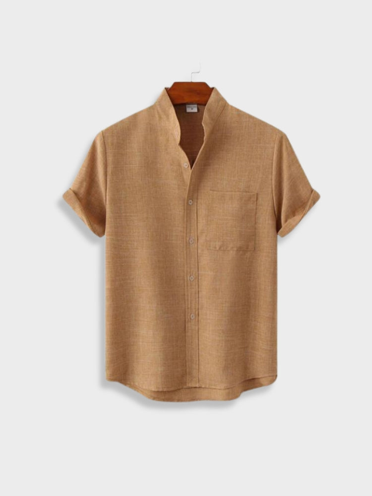 BLACK SHORT-SLEEVED SHIRT COTTON ANDREAS SHIRT