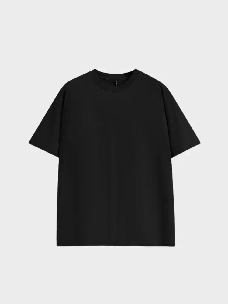 BLACK SHORT-SLEEVED T-SHIRT WITH QUICK-DRY STREETWEAR COMFORT