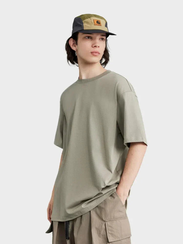 BLACK SHORT-SLEEVED T-SHIRT WITH QUICK-DRY STREETWEAR COMFORT
