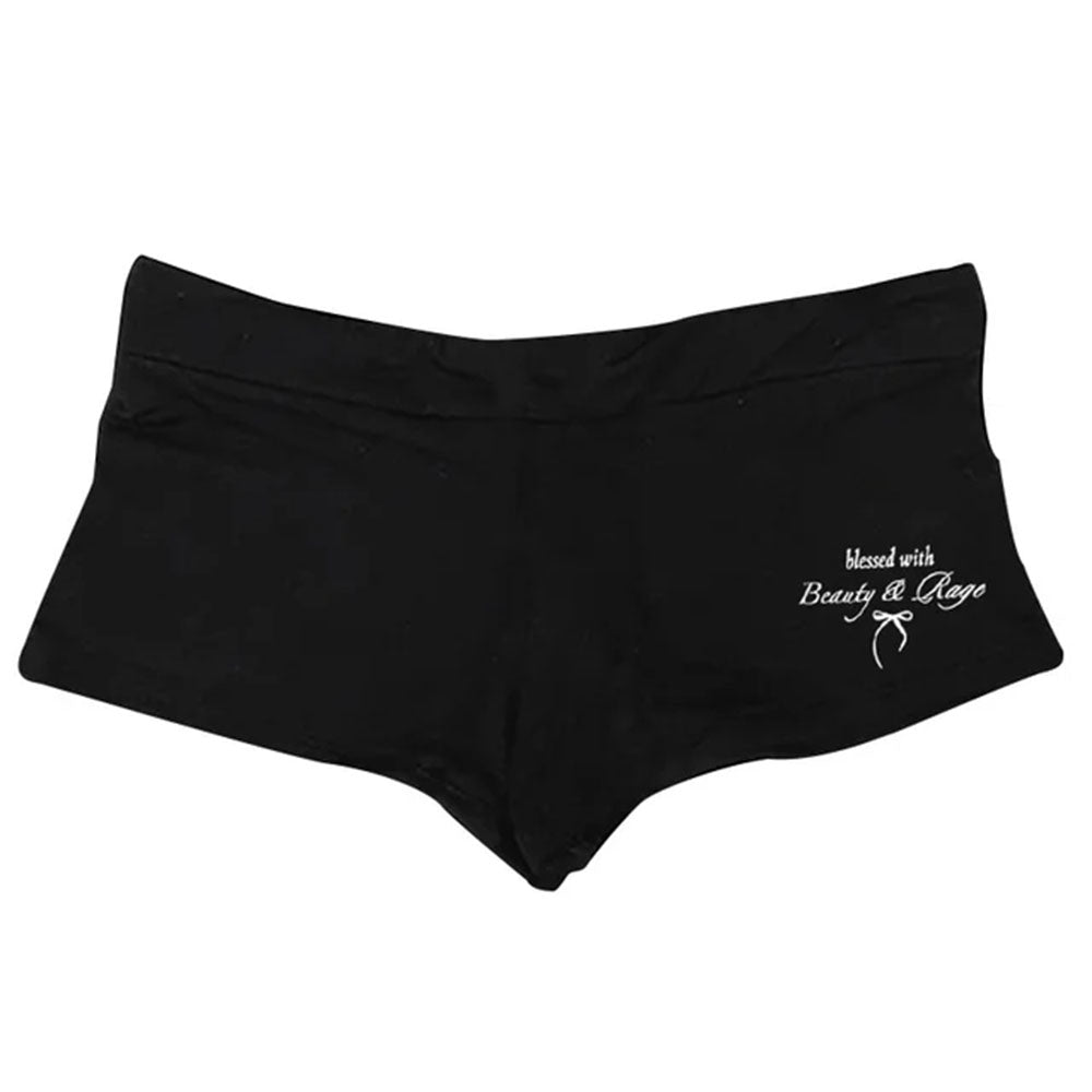 BLACK SHORTS RAGE Y2K MICRO SHORTS