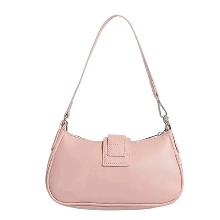 BLACK SHOULDER BAG WITH PINK ACCENTS FOR CASUAL AND EVENING