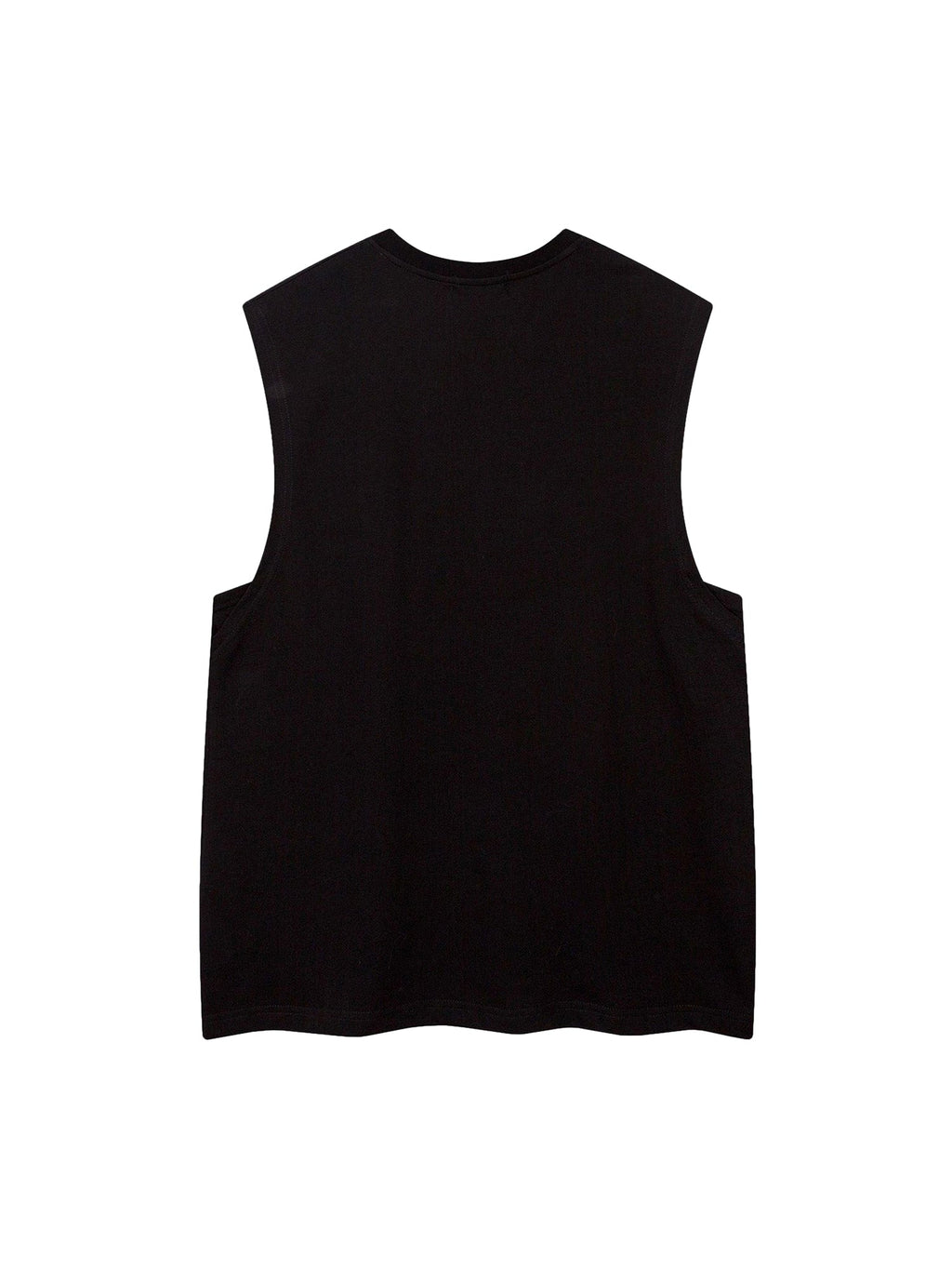 BLACK SLEEVELESS SHIRT WITH PINK GRAPHIC - BREATHABLE TANK