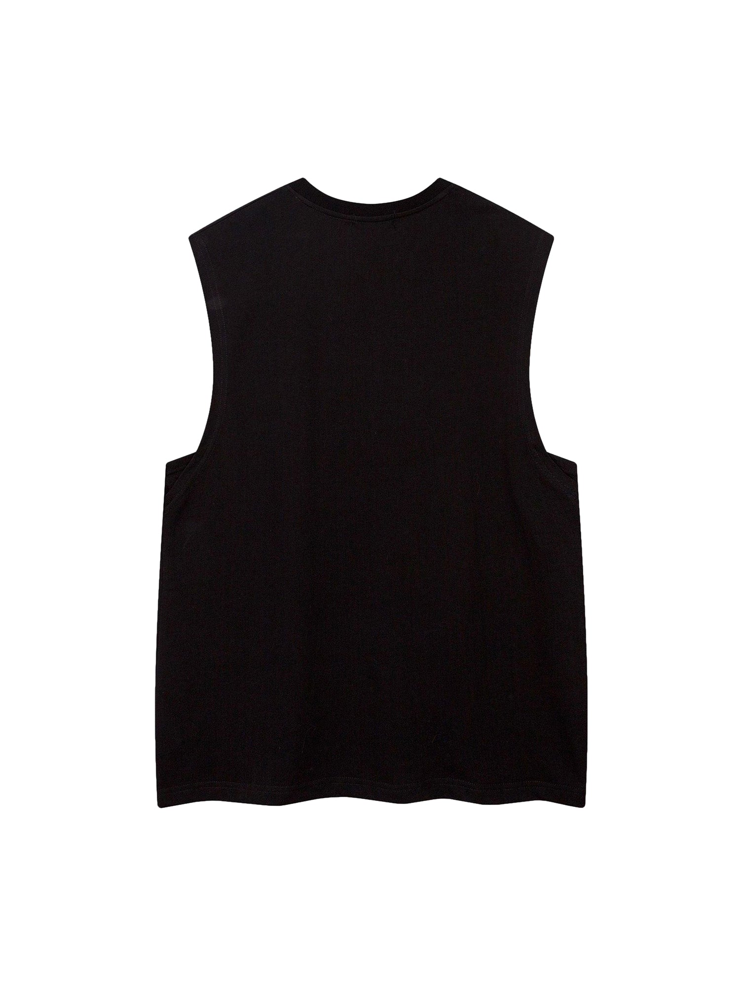 BLACK SLEEVELESS SHIRT WITH PINK GRAPHIC - BREATHABLE TANK