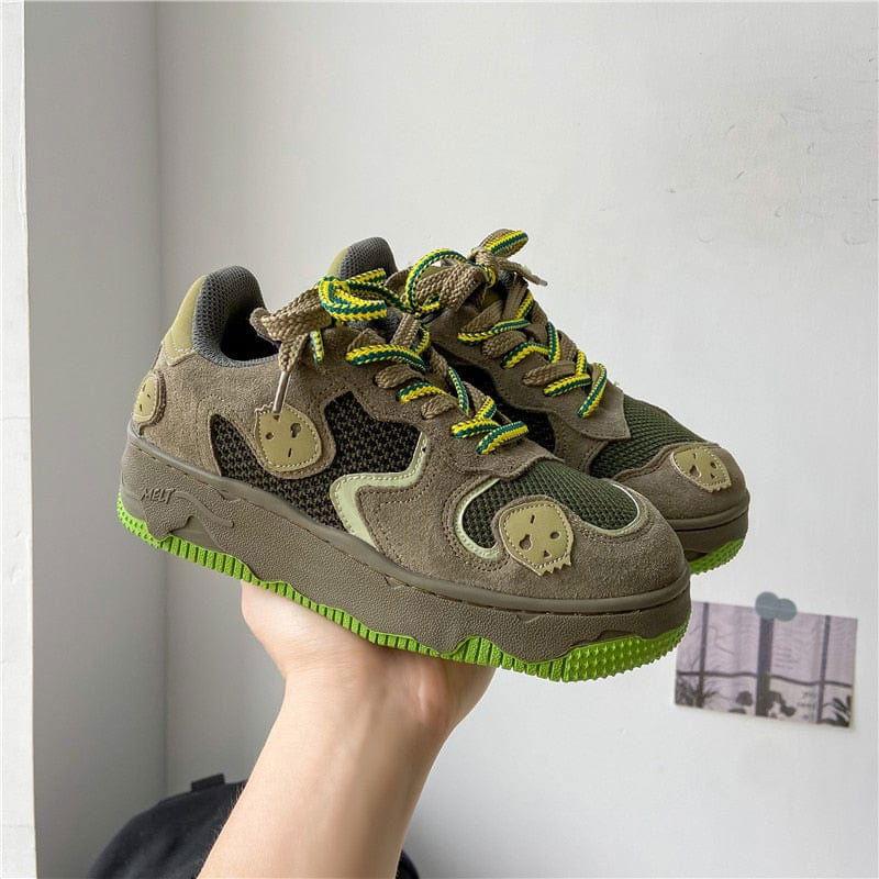 BLACK SNEAKERS WITH STRAWBERRY ACCENTS AND SUPERIOR TRACTION FIREBALL SHOES