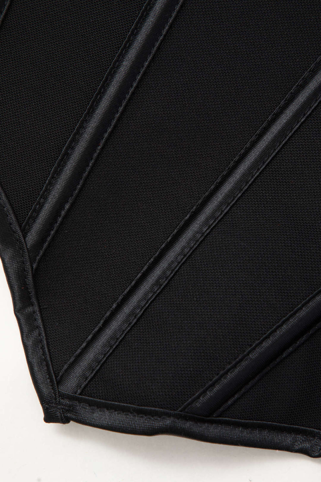 BLACK STRAPLESS CORSET TOP WITH TIE CLOSURE FOR CASUAL OCCASION