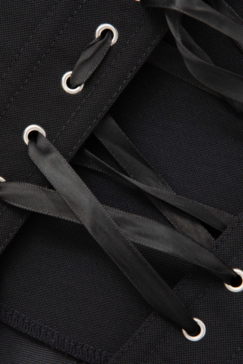 BLACK STRAPLESS CORSET TOP WITH TIE CLOSURE FOR CASUAL OCCASION