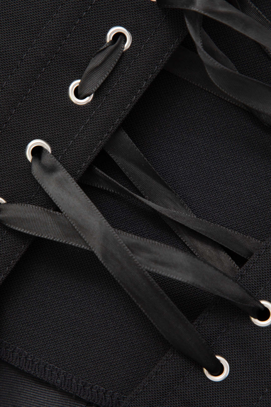 BLACK STRAPLESS CORSET TOP WITH TIE CLOSURE FOR CASUAL OCCASION