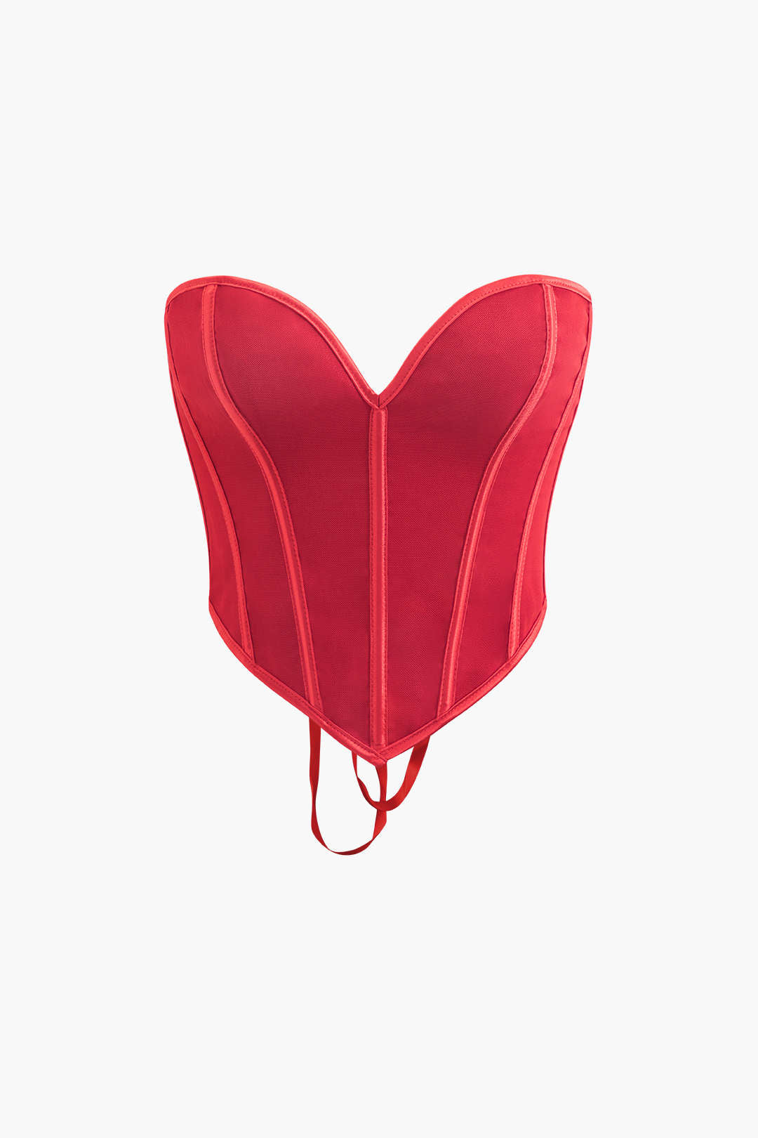 BLACK STRAPLESS CORSET TOP WITH TIE CLOSURE FOR CASUAL OCCASION