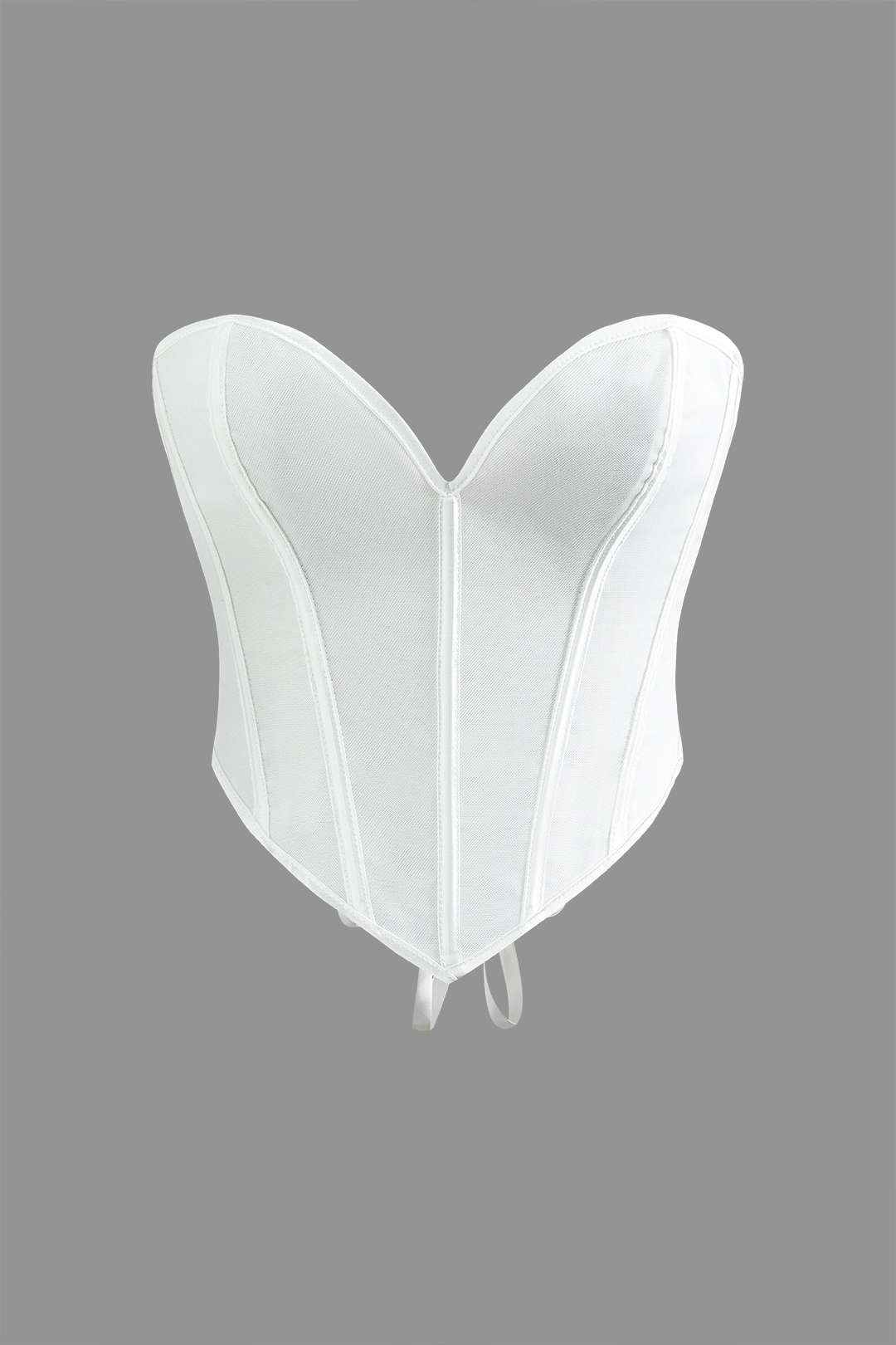 BLACK STRAPLESS CORSET TOP WITH TIE CLOSURE FOR CASUAL OCCASION