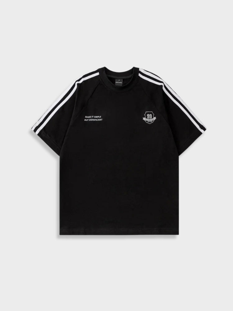 BLACK STRIPED TEE - SIMPLE STRIPED COTTON DESIGN