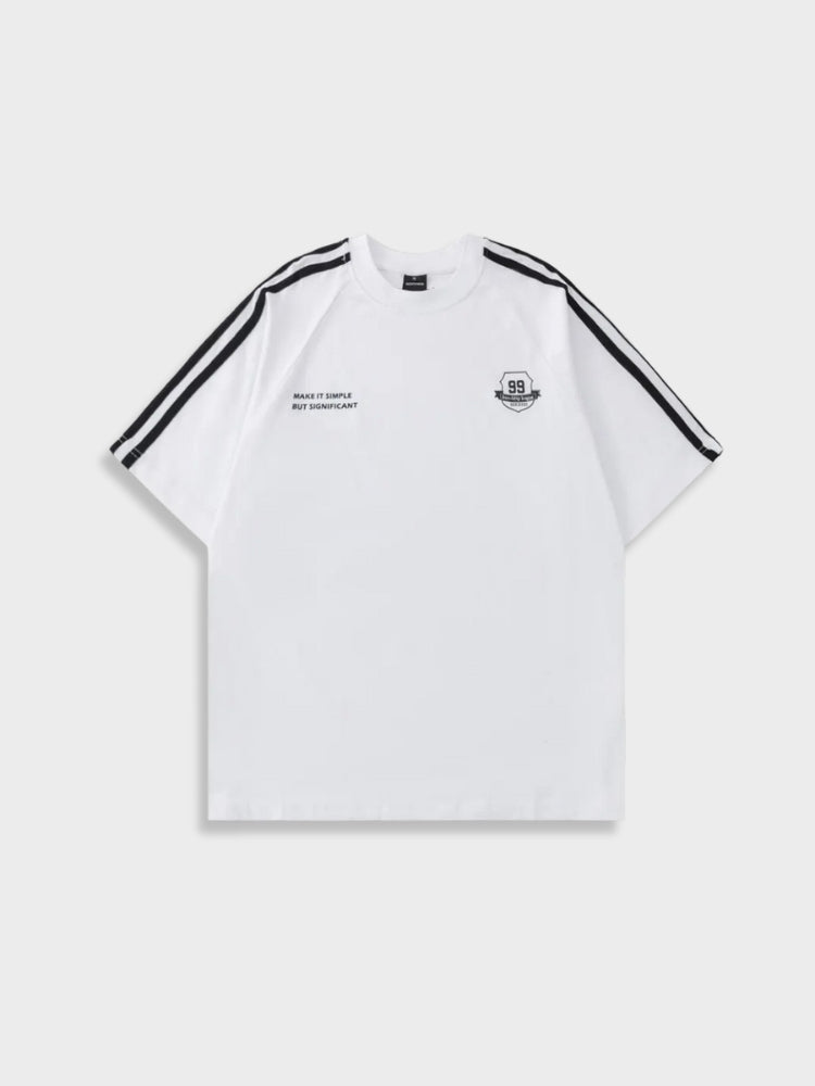 BLACK STRIPED TEE - SIMPLE STRIPED COTTON DESIGN