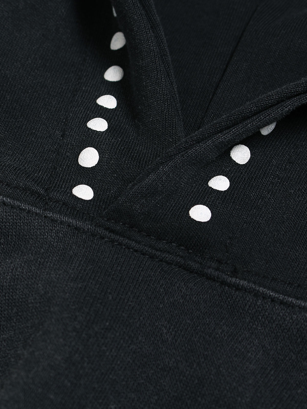 BLACK STUDDED HOODIE WITH GRAPHIC DOPE LETTERING AND EMBROIDERED COLLAR