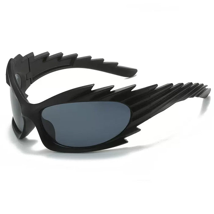 BLACK SUNGLASSES WITH JAGGED EDGES ACCESSORIES FOR FASHION AND SUN PROTECTION