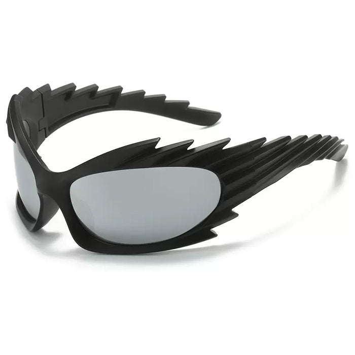 BLACK SUNGLASSES WITH JAGGED EDGES ACCESSORIES FOR FASHION AND SUN PROTECTION