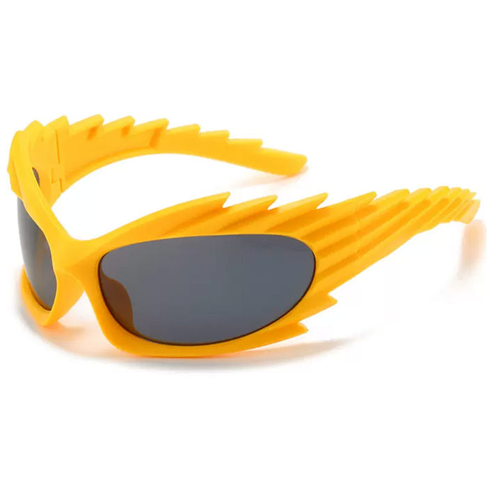 BLACK SUNGLASSES WITH JAGGED EDGES ACCESSORIES FOR FASHION AND SUN PROTECTION