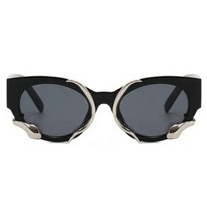 BLACK SUNGLASSES WITH SILVER ACCENTS FOR MEN AND WOMEN