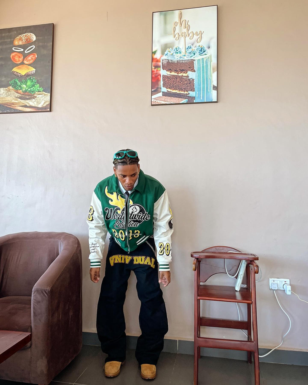 BLACK SWEATPANTS INDIVIDUAL MID WAIST COTTON BLEND LONG PANTS