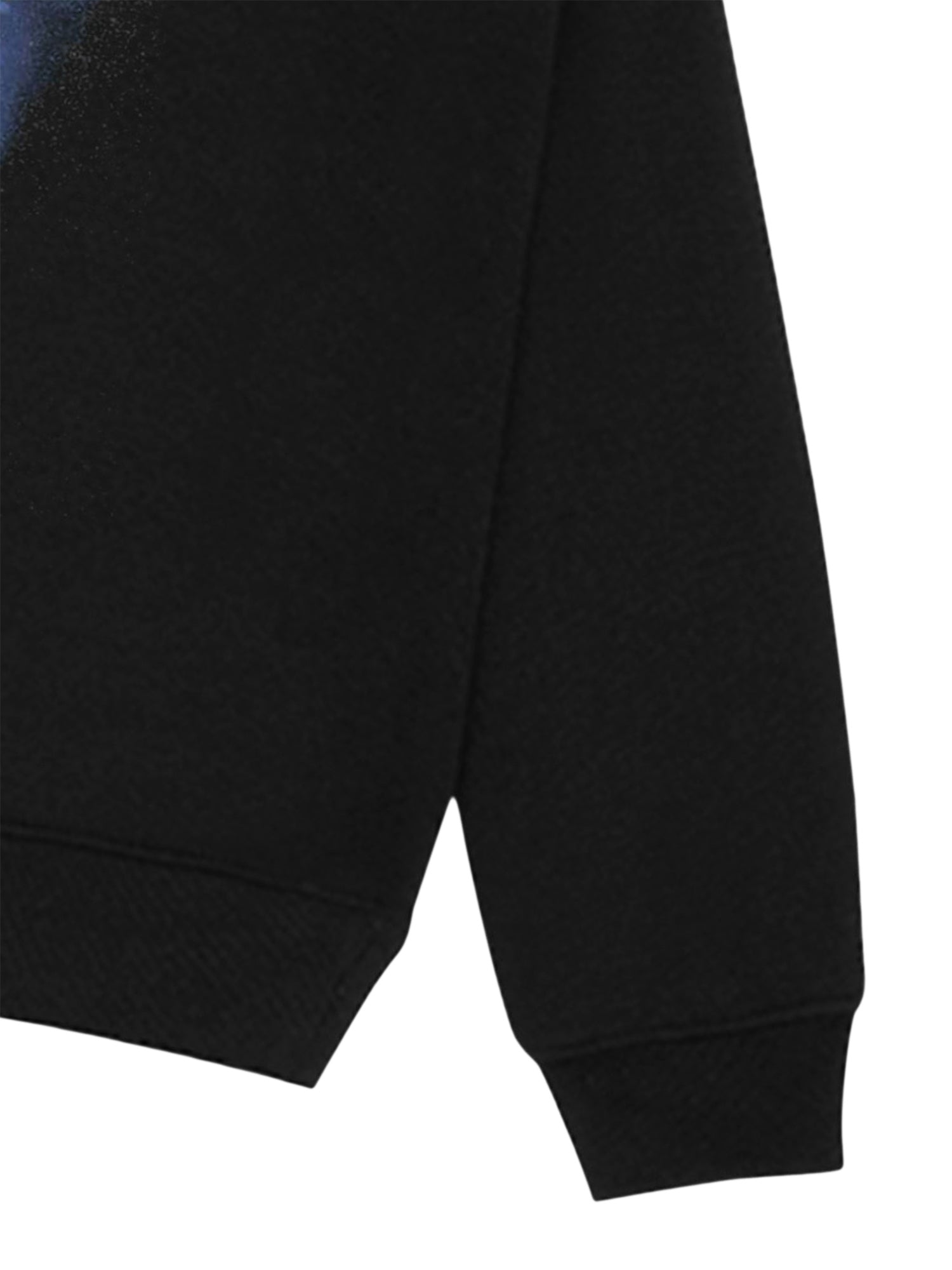 BLACK SWEATSHIRT WITH BLUE FACE GRAPHIC LONG SLEEVE LOOSE FIT