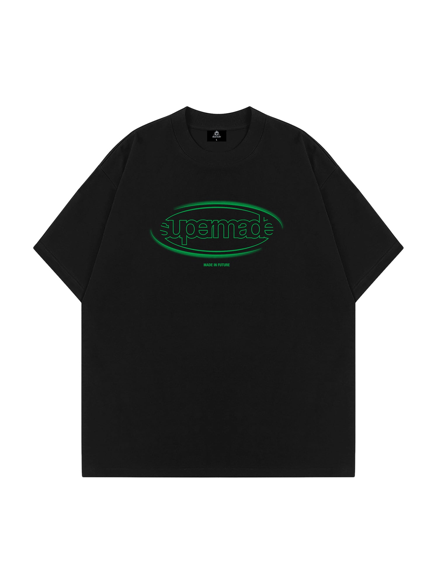 BLACK T-SHIRT GREEN OVAL