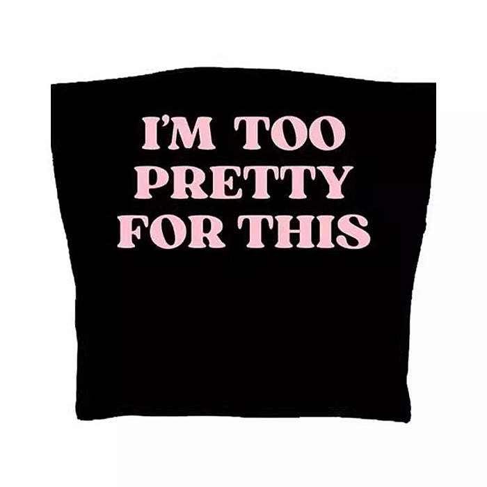 BLACK TOP WITH PINK TEXT FOR CASUAL WEAR