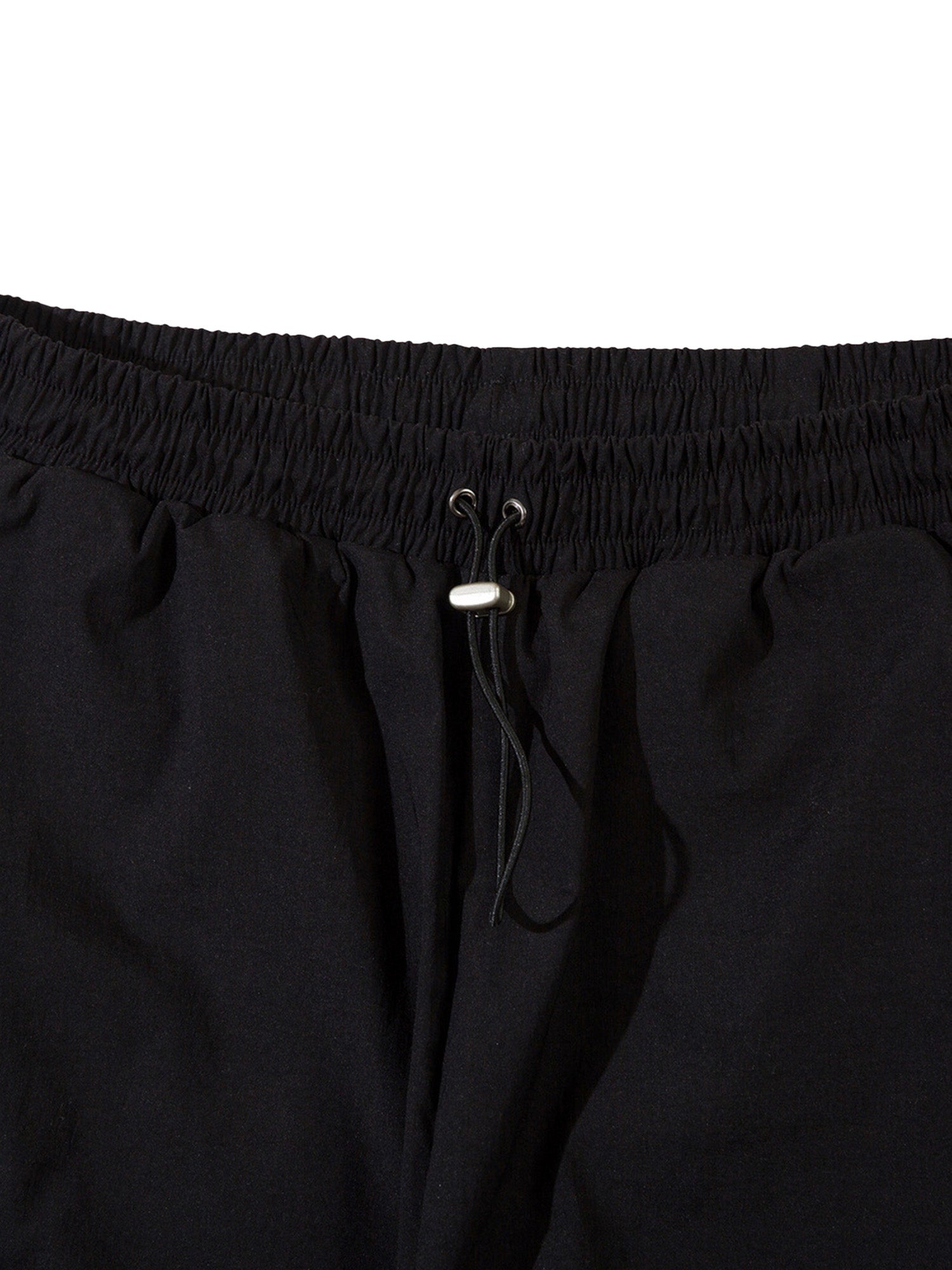 BLACK TRACK PANTS WITH WHITE ACCENTS - LONG PANTS MID WAIST STRAIGHT LEG