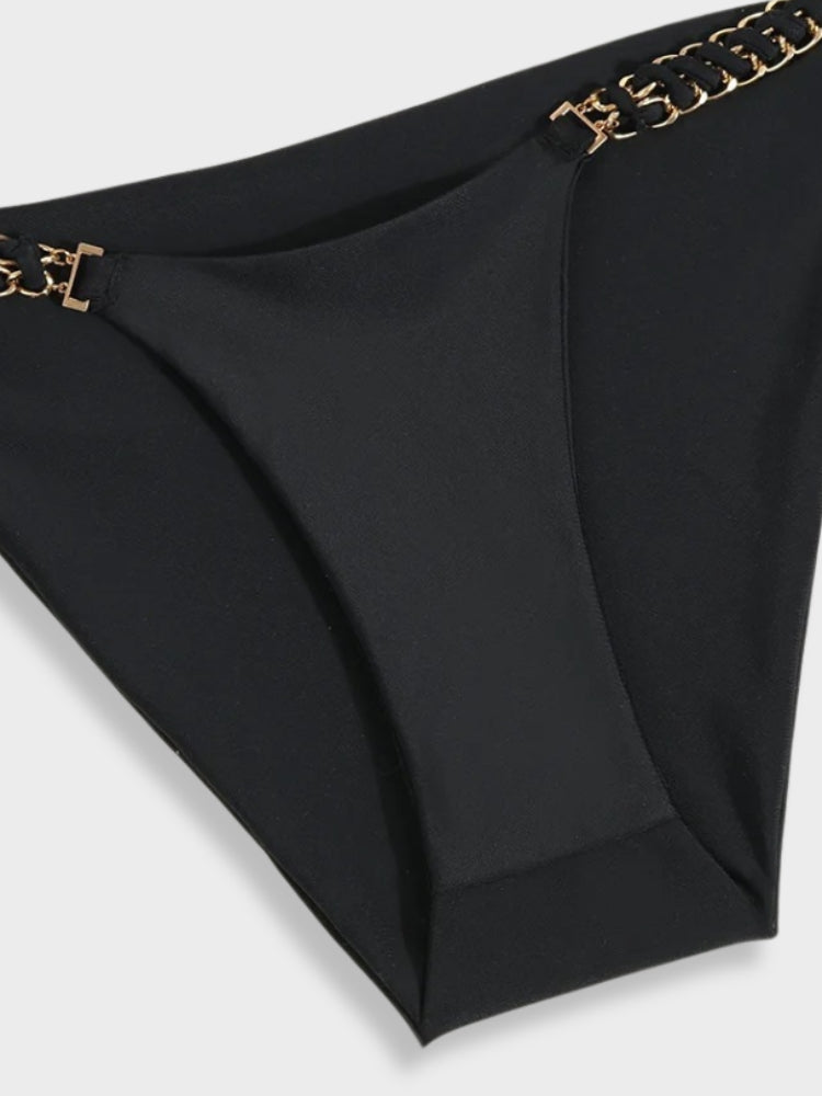 BLACK TWO-PIECE SWIMSUIT FOR ALL BODY SIZES IN NYLON SPANDEX BODY