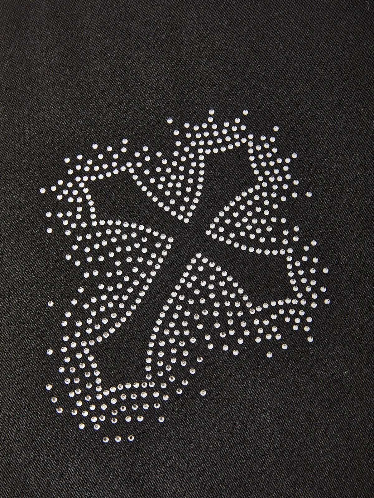 BLACK ZIP-UP HOODIE WITH CROSS DESIGNS LOOSE FIT LONG SLEEVE