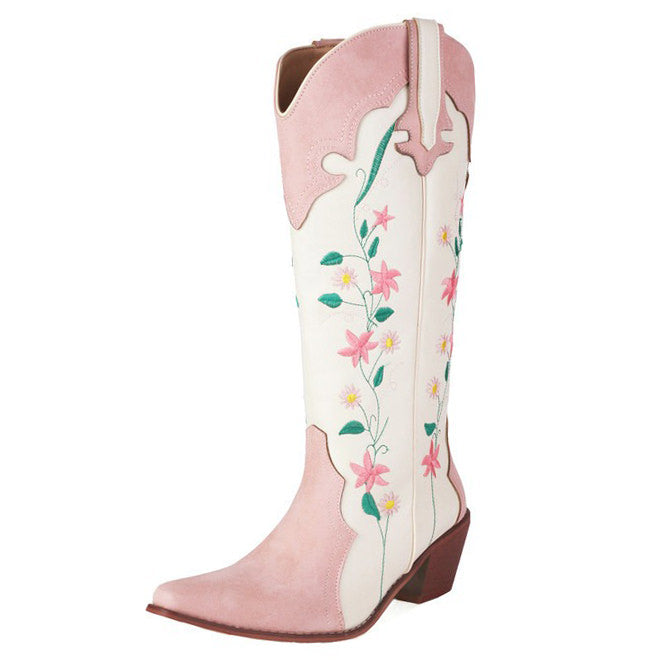 BLOSSOM TRAIL FLORAL COWBOY BOOTS PINK FLORAL COWBOY