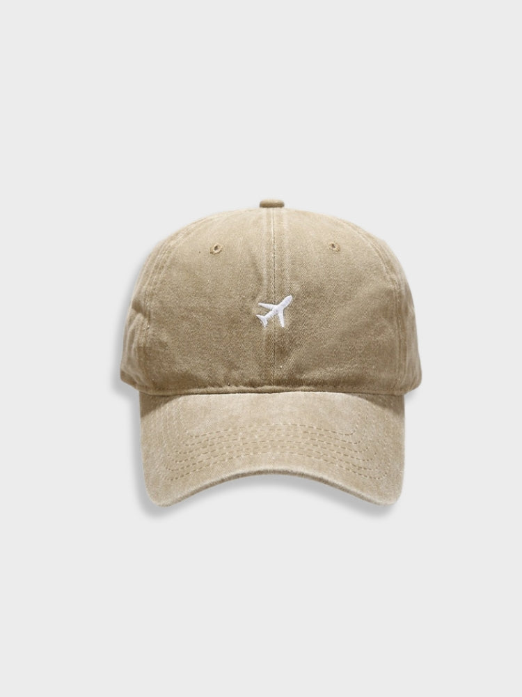 BLUE AIRPLANE EMBROIDERED BASEBALL CAP FOR OUTDOOR SUN PROTECTION