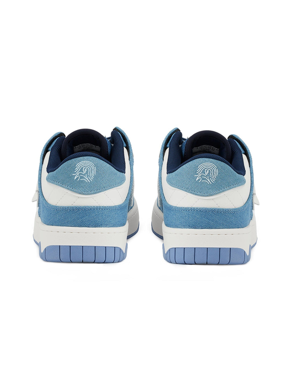 BLUE AND WHITE LOW-TOP SNEAKERS WITH ROUND TOE CASUAL DESIGN